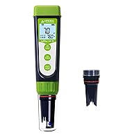 Apera Instruments GroStar Series GS4-P pH/EC/500ppm/700ppm/ORP 6-in-1 Combo Pen Tester Kit with Replaceable Double-Junction pH/EC Probe and ORP Probe for Hydroponics Water Quality Testing, Gen II
