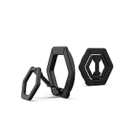 URBAN ARMOR GEAR UAG Magnetic Phone Ring Stand Compatible with MagSafe Magnet, Removable Metal Finger Ring Grip & 360 Rotation Adjustable Kickstand for iPhone 15/14/13, Galaxy S24/S23, Black/Black
