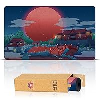 Blood Moon Shinto Anime (Stitched) - MTG Playmat - Compatible with Magic The Gathering Playmat - Play MTG, YuGiOh, TCG - Original Play Mat Art Designs & Accessories