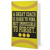 Infinity Collection Softball Coach Card, Great Coach is Hard to Find and Impossible to Forget, Softball Coach Gift