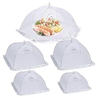 Food Cover Tent (5 Packs) - Pop Up Mesh Covers in 5 Sizes with Reusable Carry Bag - Protect Foods from Fruit Flies - Great for Picnics and Outdoor BBQ