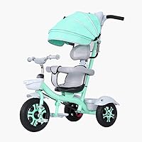 BicycleStroller Infant Bicycle Children's Tricycle Portable Boy and Girl Toy Cars 1-2-3-6 Years Old Adjustable Fader (Color : Green) (Color : Green)