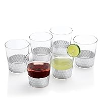 Silver Foil Honeycomb Vintage Tumbler Glasses set, for Ice-Tea Water Beer Whiskey Beverage Ideal Gift for All Occasions (11.7oz, Set of 6)