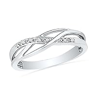DGOLD Sterling Silver Round Diamond Twisted Fashion Ring (0.05 cttw)