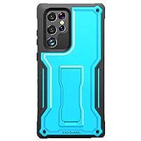 ExoGuard for Samsung Galaxy S22 Ultra Case, Rubber Shockproof Heavy Duty Case Built-in Kickstand (Blue)