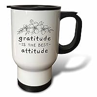 3dRose Rosette - Attitude - Gratitude Is The Best Attitude - Travel Mugs (tm-372003-1)