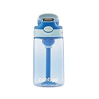 Contigo Aubrey Kids Cleanable Water Bottle with Silicone Straw and Spill-Proof Lid, Dishwasher Safe, 14oz, Cotton Candy