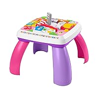 Fisher-Price Laugh & Learn Baby to Toddler Toy Around The Town Learning Table with Music Lights & Activities​ for Ages 6+ Months, Pink