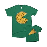 Threadrock Pizza Pie & Slice - Dad Baby Toddler Son Daughter Matching Shirts Set