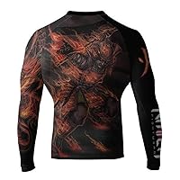 Elements Fire Rash Guard Men's Compression Tight Base Layer No-Gi MMA BJJ Grappling Training Fitness Workout
