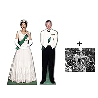 Commemorative Double Pack - Queen Elizabeth II and Prince Philip - LIFESIZE Cardboard Cutout (Standee/Standup) Set - British Diamond Jubilee 2012 - Includes 8X10 (25X20CM) Star Photo - Fan Pack #228