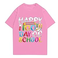 Women's T-Shirts T Shirts Fashion Casual Days of School Printed Short Sleeve Round Neck Pullover Tops, S-3XL