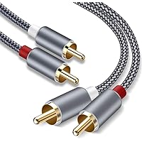Goalfish RCA Cable,25Feet/7.5m RCA Audio Cable 2 Male to 2 Male RCA Subwoofer Cable Nylon-Braided Auxiliary RCA to RCA Stereo Cord for Home Theater, HDTV, Amplifiers,Speakers,Hi-Fi Systems