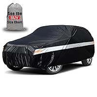 SUV Car Cover Waterproof All weather,Outdoor Full Exterior Covers for SUV,Universal Fit Toyota RAV4, BMW X3/X4, Audi Q5, Buick Enclave, Cadillac SRX, GMC Terrain, Kia Sorento etc.(Up to 190