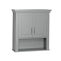 RiverRidge Somerset Two-Door Bathroom Storage, Gray Wall Cabinet, Grey, Set 1