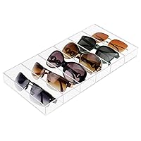 Weiai Acrylic Sunglass Organizer, Eyeglass Case Storage for Multiple Glasses - 1 Pack, Clear