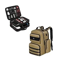MATEIN Electronics Travel Organizer, Water Resistant Electronic Accessories Case with Handle, Lunch Backpack for Men, 17 Inch Travel Laptop Backpack Insulated Cooler Bag Lunch box