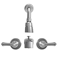 Pacific Bay Tub and Widespread Shower Faucet Trim Kit - Non-Metallic High Grade ABS Construction - Brushed Satin Nickel Finish