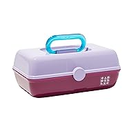 Claire's Features - Caboodles Makeup Case, Pretty in Petite Tote, Medium Organizer Storage Box with Mirror - Lavender & Violet: 9 x 5.5 x 3.8 inches