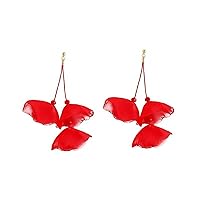 Petals Dangle Earrings Women Girls Organza Flowers Long Tassels Pendant Drop Earrings Party Jewelry Gifts