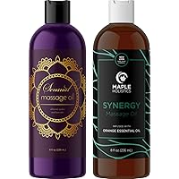2 Massage Oils for Massage Therapy - Maple Holistics Massage Oil Kit with Aromatherapy Lavender Massage Oil for Couples Plus Relaxing Massage Oil Made with Pure Essential Oils for Full Body Relief