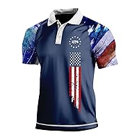 Men's 4th of July Shirts,American Flag Polo Shirt 4th of July Independence Day Sleeveless Tee Tops