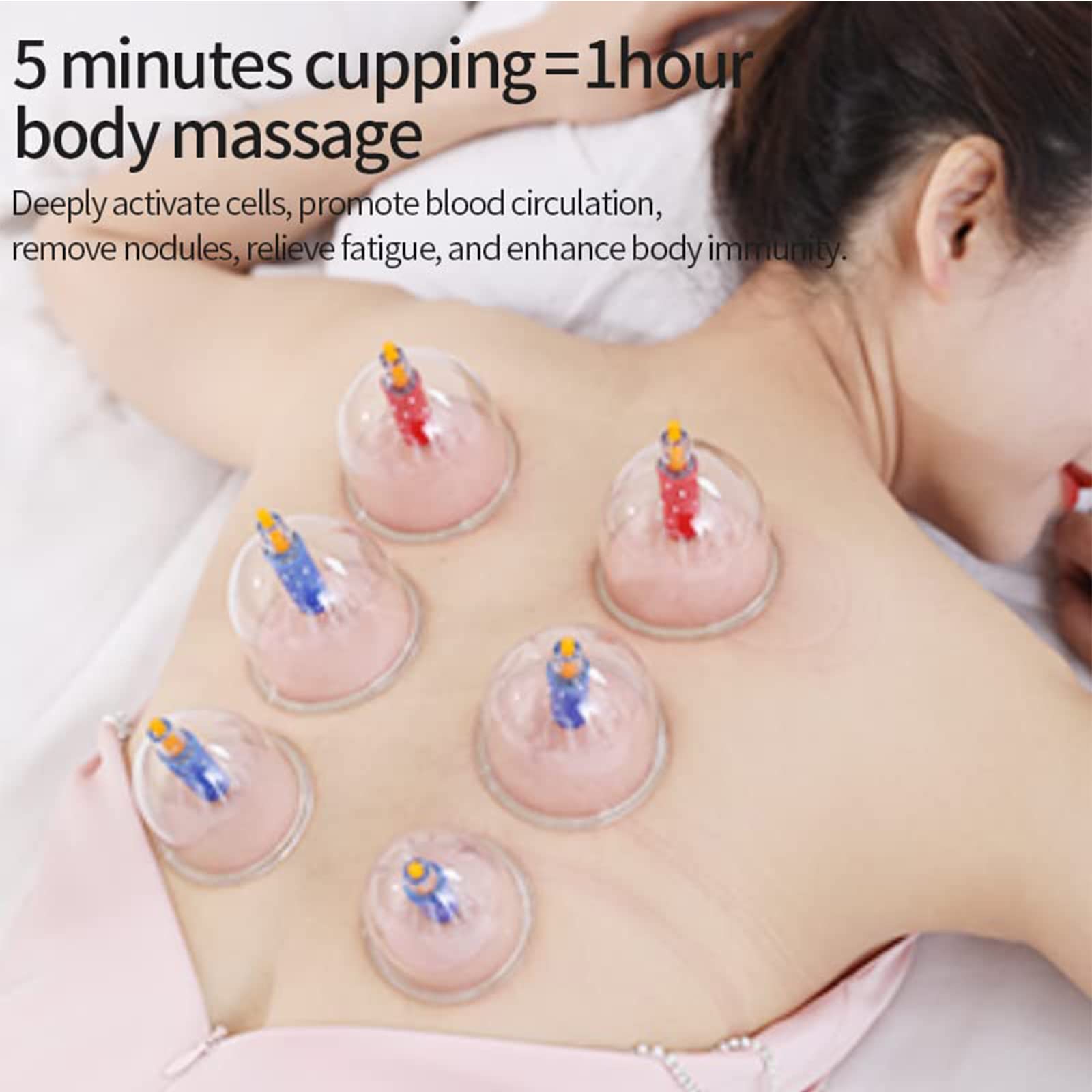 Cupping Therapy Set, 24Pcs Professional Chinese Acupoint Massage Therapy Cups with Vacuum Pump/Removable Magnetic Column, Hijama Physical Biomagnetic Cupping Kit (Standard 24Pcs)