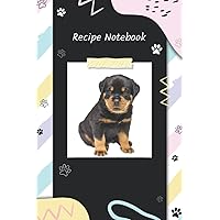 Rottweiler Blank Recipe Book with Index and Notes: Blank Recipe Book to Write in your Own Recipes