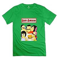 Men's Bob's Burgers Cartoon 100% Cotton T-Shirt ForestGreen US Size L Cool By Xuruw