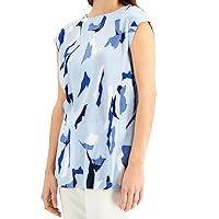 Alfani Womens Abstract Sleeveless Blouse Top