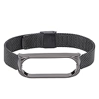 Smartwatch Metal Band, Durable Fashionable Perfect Fit Replacement Watch Wristband for Mi Band 6 Smartwatch(Black)