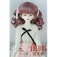 JD405 7-8inch Long Wave Princess BJD Wigs 1/4 MSD Synthetic Mohair Doll Accessories (Purple)