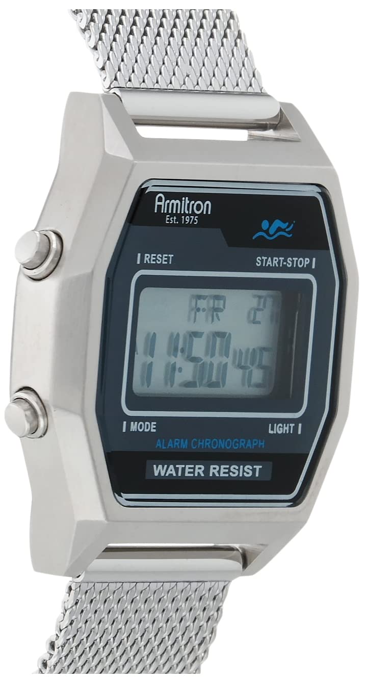 Armitron Sport Retro Digital Chronograph Mesh Bracelet Watch, 40/8485
