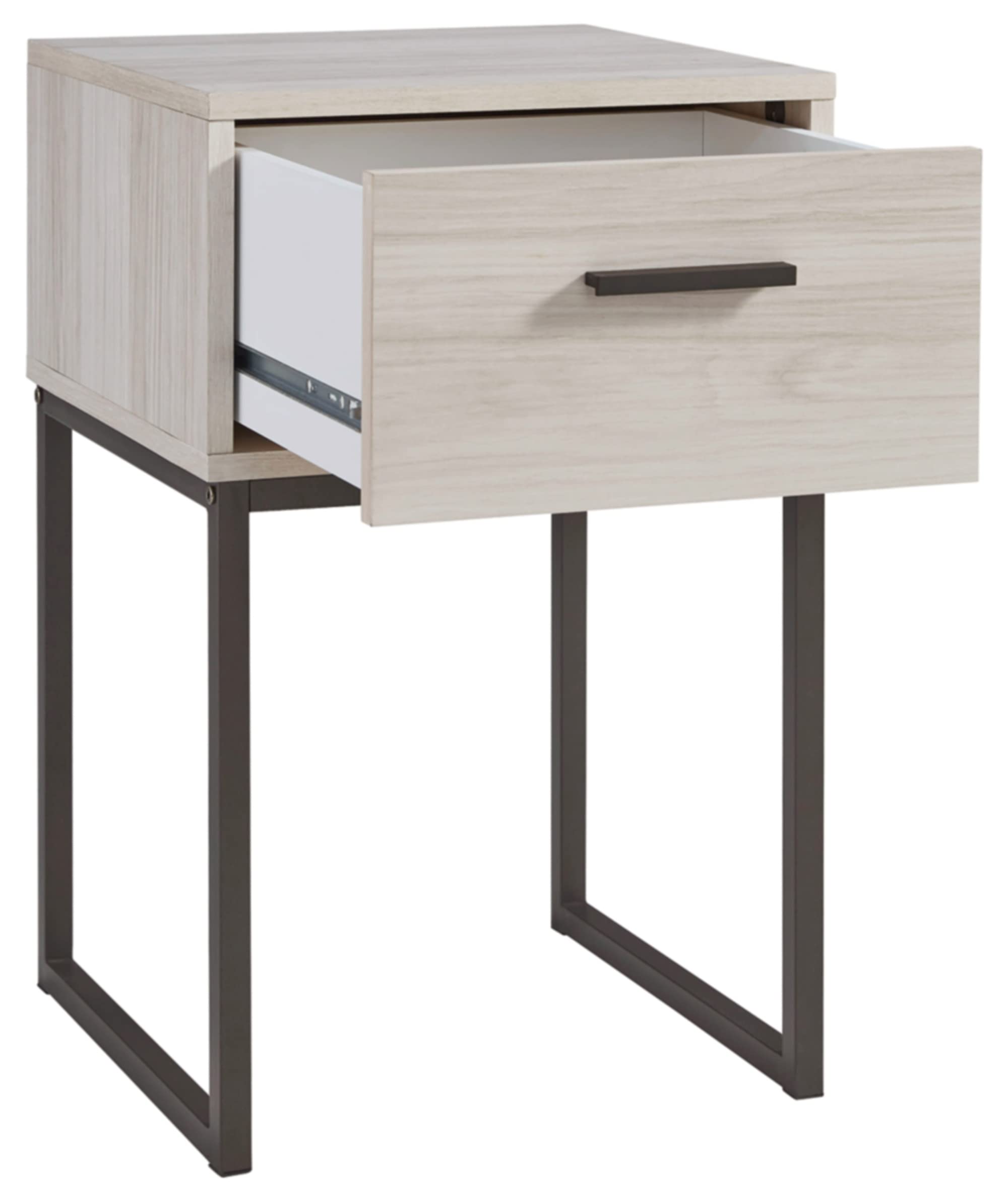 Signature Design by Ashley Socalle Modern Industrial Nightstand, Natural Beige