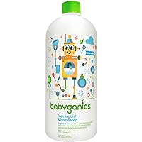 BabyGanics Foaming Dish & Bottle Soap Refill, Fragrance Free, 32 fl oz