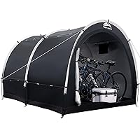 Outdoor Bike Storage Tent,8×7FT Large Waterproof Portable 2-in-1 Shed with Double Doors and Meshes,Lightweight Lawn Mower Garden Tools Shelter Sheds for Patio Furniture,Bicycle,Motorcycle