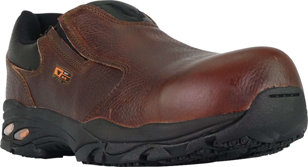 Thorogood VGS-300 Series Slip-On Composite Toe Shoes for Men - Premium Full-Grain Leather with Comfort Insole and Athletic Slip-Resistant Outsole; ASTM Rated for EH