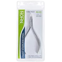 NHON Nh-03 single-spring lap joint stainless steel cuticle nipper w/short handle jaw 12