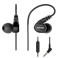 Wired Over Ear Sport Earbuds, Sweatproof in Ear Headphones for Running Gym Workout Exercise Jogging, Noise Isolating Earhook Earphones Ear Buds with Mic for Cell Phones MP3 Laptop, Black
