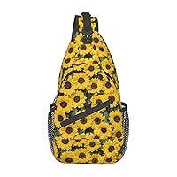 Cute Sunflower Cross Chest Bag Diagonally Travel Backpack, Light Travel, Hiking Single Shoulder Bag