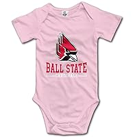 DW Infant Ball State University Short Sleeve Bodysuits Pink 24 Months