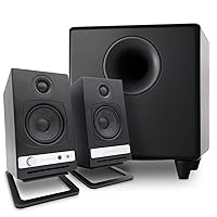 Audioengine HD3 Black Home Music System with S8 Black Subwoofer and DS1M Stands