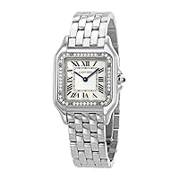CARTIER Panthere Medium Diamond Silver Dial Ladies Watch W4PN0008