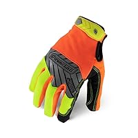 Command Pro Work Gloves; Touch Screen Gloves Conductive Palm and Fingers, All-Purpose, Performance Fit, Machine Washable, Sized S, M, L, XL, XXL (1 Pair) (Small, Hi-Viz Yellow and Orange)
