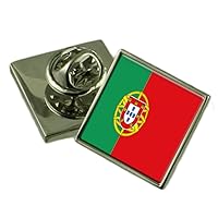 Portugal Flag Lapel Pin Badge Solid Silver 925