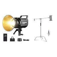 NEEWER FS230B LED Video Light 2.4G/APP Control with C Stand with Boom Arm, 230W Bi Color COB Photography Continuous Output Lighting 110000lux/m, 2700K-6500K, CRI 97+, 12 Scenes, Bowens Mount