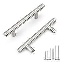 Probrico 50 Pack 76mm(3inch) Hole Centers Cabinet Handles Stainless Steel Cabinet Pulls Brushed Nickel Drawer Pulls Length 127mm(5inch)