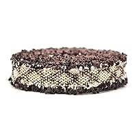 CRAFTMEMORE Luxury Tweed Lace Trim Ribbon Fabric Trimmings Embroidered Applique DIY Costume Sewing Craft (Gold on Dark Brown x 45 Yards)