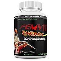 FEMVIT Energy and Performance Booster. The Female Enhancement Multivitamin, Multi-Minerals and Herbal Extracts That Helps Enhance Your Energy and Drive. 60 Tablets