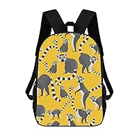 Lemurs of Madagascar Casual Backpack 17 Inch Travel Hiking Laptop Business Bag Unisex Gift for Outdoor Work Camping